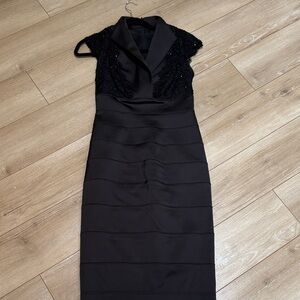 Tadashi Shoji Black Lace Midi Dress